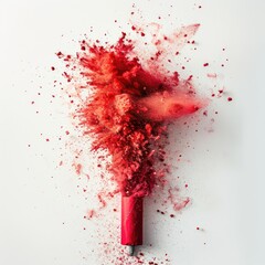 Red vector explosion isolated on white background