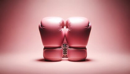 Toned Boxing Gloves on a Pink Background