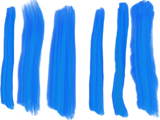 Künstlerische Gestaltungselemente - blaue, vertikale Pinselstriche, mit Ölfarbe gemalt