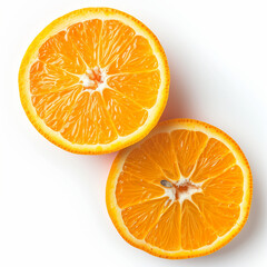 Fototapeta premium Artfully arranged two delicious orange slices with vibrant colors and refreshing appeal