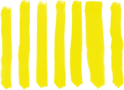 K&uuml;nstlerische Gestaltungselemente - gelbe, vertikale Pinselstriche, mit &Ouml;lfarbe gemalt 