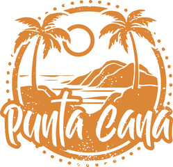 Punta Cana Dominican Republic Vintage Vacation Travel Stamp - 723136716
