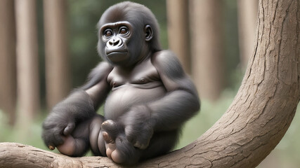 Fototapeta na wymiar A baby gorilla