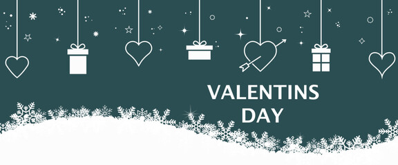 Valentin's Day. Heart form. Design element for wallpapers, invitations, greeting cards, valentine cards. Winter background. Vector illustration