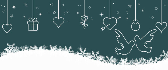 Valentin's Day. Heart form. Design element for wallpapers, invitations, greeting cards, valentine cards. Winter background. Vector illustration