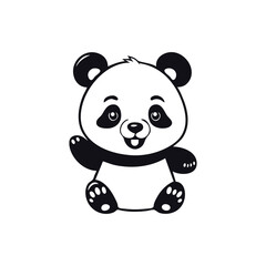 outline panda icon