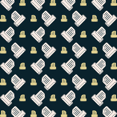 Print icon repeating trendy pattern colorful vector illustration dark background