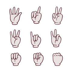 Fototapeta premium Vector hand drawn retro cartoon hand illustration