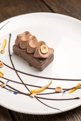 Delicious desserts in the restaurant Close-up