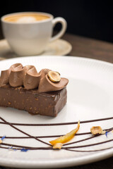 Delicious desserts in the restaurant Close-up