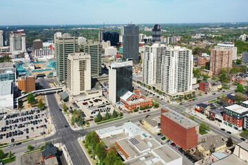 Aerial view of London, Ontario, Canada on fine day