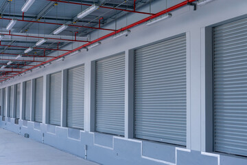 Roller Shutter Doors at large warehouse in factory