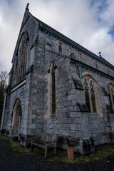 Fototapeta premium Saint Mary & Saint Finnan Church. Glenfinnan, Scotland. Januari 4 2024.