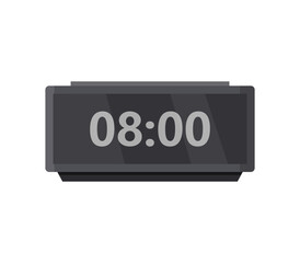 Vector illustration of a digital clock displaying 08:00.