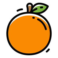 Orange Simple Line Icon Logo Symbol