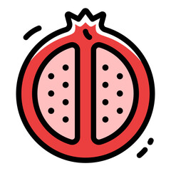 Pomegranate Simple Line Icon Logo Symbol