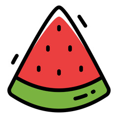 Watermelon Simple Line Icon Logo Symbol