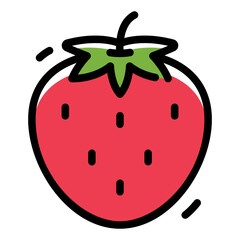 Strawberry Simple Line Icon Logo Symbol