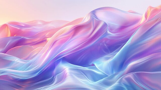 Abstract cloth Seamless Looped Animation Background. flowing Fluid Silk waves. Satin texture, gradient. pastel colors animated stock footage. live Wallpaper, elegant beautiful backdrop
