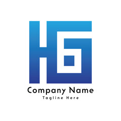 H6 or HG letter logo design icon