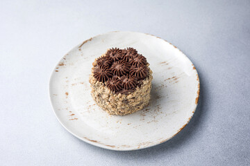 Delicious desserts Kyiv cake.  Close up