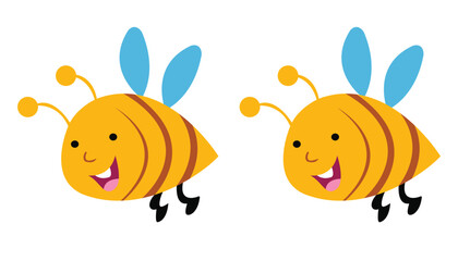 A pair of bees smiling happily