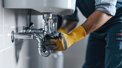 person cleaning the sink