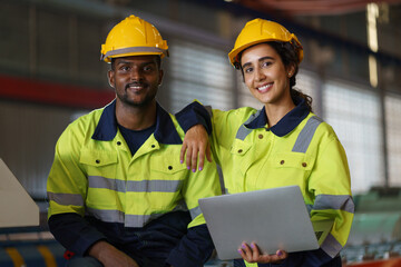 Engineer, Workers in a busy warehouse engage in various tasks, showcasing a collaborative team effort in an industrial setting, with a focus on safety and efficient work practices