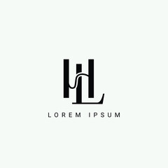 Alphabet HL or LH illustration monogram vector logo template