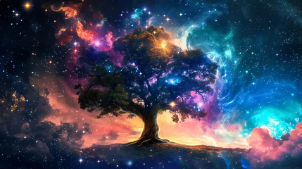 Foto op Canvas Surreal cosmic life tree © Adrian Grosu