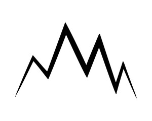 This is a vector in the shape of various mountains, made in black with a white background and with a large size so it won't break, very suitable for nature lovers.
