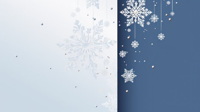 Copy space background wallpaper winter theme with frost ice snow decoration, greeting card template.