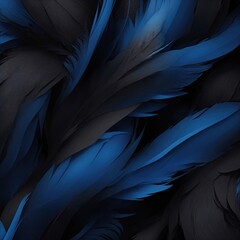 Stylish Black and Blue Soft Feathers Background