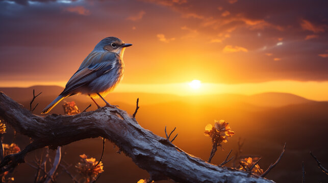 bird at sunset