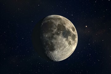 Obraz na płótnie Canvas Magnificent Capture of the Moon Against Star-Studded Night Sky