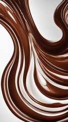 Swirled chocolate on a white background