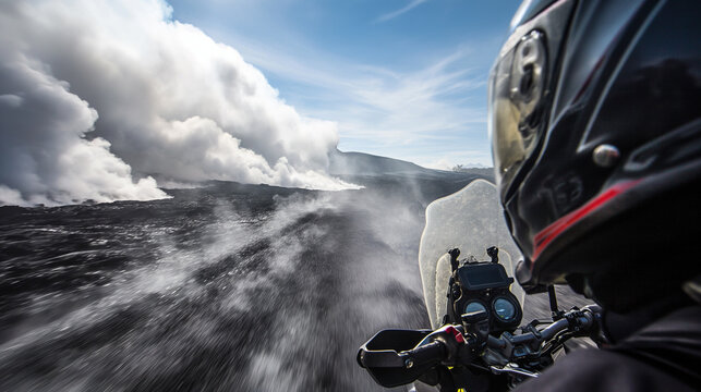 Motoride to summit of Etna volcano.