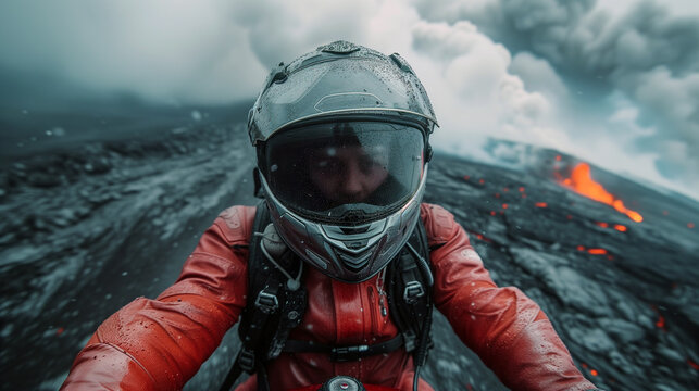 Motoride to summit of Etna volcano.
