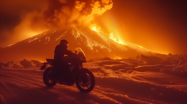 Motoride to summit of Etna volcano.