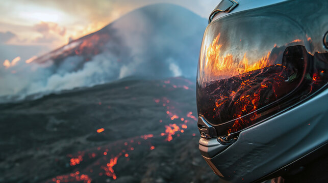 Motoride to summit of Etna volcano.