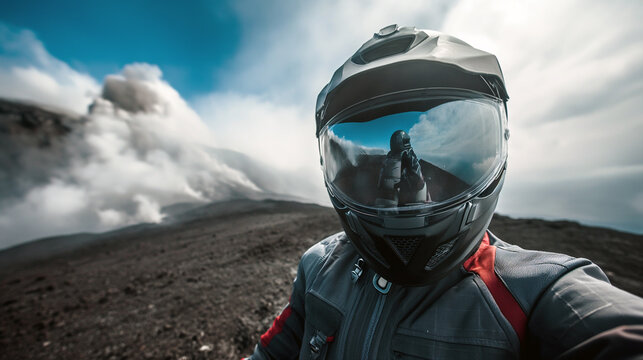 Motoride to summit of Etna volcano.