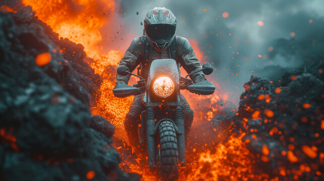 Motoride to summit of Etna volcano.
