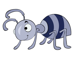 An ant cartoon smiling illustration