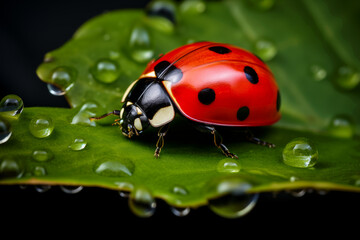 Close-up of a ladybug on a leaf