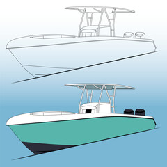 Vector of a fishing boat