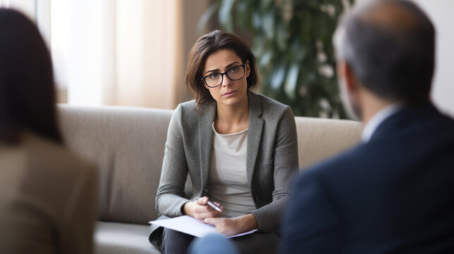 Professional psychologist conducting a consultation. Psychotherapy concept