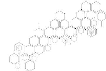 Chemical pattern with hexagons and dots,Molecular background