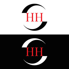 HH logo. H H design. White HH letter. HH, H H letter logo SET design. Initial letter HH linked circle uppercase monogram logo. H H letter logo SET vector design. HH letter logo design 