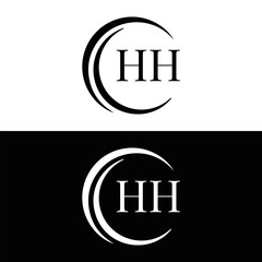 HH logo. H H design. White HH letter. HH, H H letter logo SET design. Initial letter HH linked circle uppercase monogram logo. H H letter logo SET vector design. HH letter logo design 