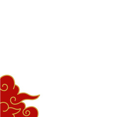 Obraz premium Chinese Clouds Corner Border